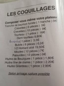 Carte et menu de ÔQG bedaricien à Bedarieux — Les coquillages