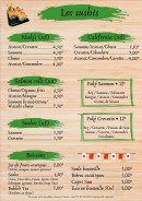 Menu Sucrine et Tamarin - Les sushis
