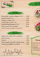 Menu Sucrine et Tamarin - Les entrées, desserts, ...