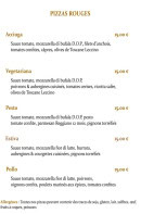 Menu Le F - Les pizzas rouges suite