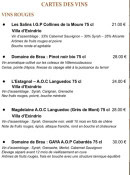 Menu Le F - Les vins rouges
