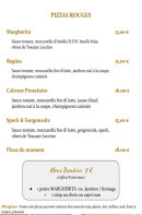 Menu Le F - Les pizzas rouges