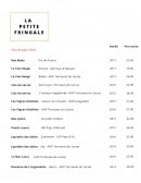 Carte et menu de La Petite Fringale à Saint Jean de la Blaquiere — Vins rouges