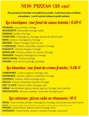 Carte et menu de Pizz'&love à Villeneuve les Maguelone — Les pizzas classiques, blanche et calzone