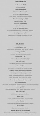Menu Le Midi-Teyranais - Les douceurs et glacier