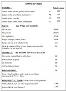 Menu Le Tentation - Carte du midi