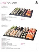 Carte et menu de Lady Sushi à Saint Gely du Fesc — Le plateaux 36 et 54 pièces