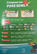 Carte et menu de Poke Avenue à Saint Gely du Fesc — Poké bowls personnalisé et suppléments