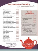 Menu L'enchanté - Les boissons chaudes