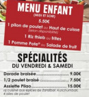 Menu Nitakula - Les spécialités et menu enfant