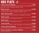 Menu Nitakula - Les plats