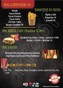 Menu Street Food - Les sandwiches, boissons...