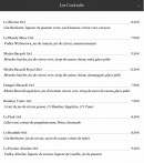 Carte et menu de Taverne de la Marine à Rennes — Les cocktails