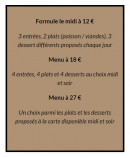 Carte et menu de Le Porche Au Pain à Dol de Bretagne — Les menus