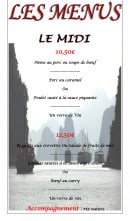 Carte et menu de La Perle des Rizières à Montfort sur Meu — menu midi