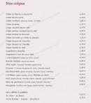 Carte et menu de Crêperie Pizzeria Mévennaise à Saint Meen le Grand — Les crêpes