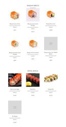 Menu Sushi-Sama - Les masago rolls, royal rolls