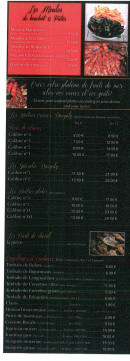 Carte et menu de La Ferme des nielles à Saint Meloir des Ondes — Les moules, huîtres, coquillages et crustacés