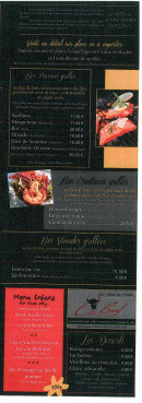 Carte et menu de La Ferme des nielles à Saint Meloir des Ondes — Les grillades, menu enfant et desserts