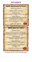 Menu Crêperie Le Tournesol - Les menus