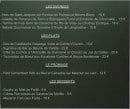 Carte et menu de Domaine des mauriers à Saint Malo — La carte