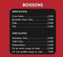 Menu Istanbul Kebab - Les boissons