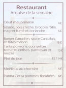 Menu Le Cancalais - Ardoise de la semaine