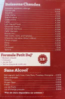 Menu Le Cancalais - Les boissons chaudes et sans alcool