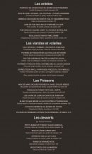 Carte et menu de Les 7 Mers à Saint Malo — Les entrées, viandes, volailles...