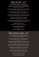 Carte et menu de Les 7 Mers à Saint Malo — Le menu à 47€ et 60€
