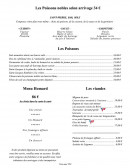 Menu Les Embruns - Les poissons,viandes,...