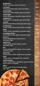 Menu La boîte à pizz - Les pizzas