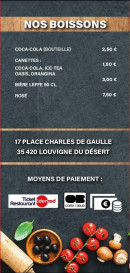 Menu La boîte à pizz - Les boissons