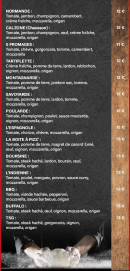 Menu La boîte à pizz - Les pizzas (suite)