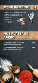 Menu La boîte à pizz - Le menu bambino, plateaux apéro