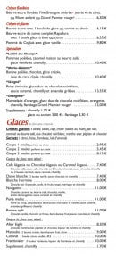 Menu La Clé des Champs - Crêpes flambées, glaces ,crêpes et glaces ,.....