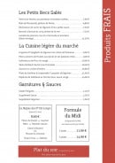 Menu La Fabrique d'Embas - Glaces et desserts