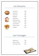 Menu La Grenouillère - desserts, fromages