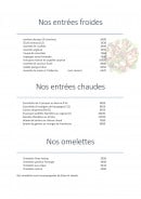 Menu La Grenouillère - entrées, omelettes