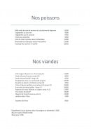 Menu La Grenouillère - poissons, viandes