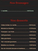 Menu Le coligny - les fromages et desserts 