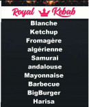 Menu Royal Kebab - Les sauces