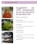 Menu Le genty home - Le menu du chef