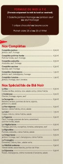 Menu Crêperie du Marché - Complète, spécialités de blé noir