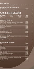 Menu Crêperie du Marché - Carte des boissons