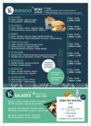 Menu Knop - Les burgers et salades