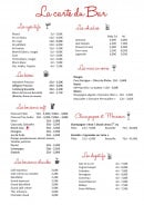 Menu Le Villeneuve - Les apéritifs, bières, whiskies...