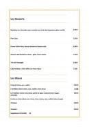 Menu Pub 137 - Les desserts et glaces