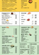 Menu Hanami Sushi - Les plateaux à partager, brochettes et extras,...