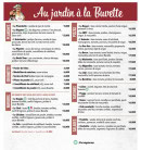 Menu La Buvette du pont - Au jardin à la buvette